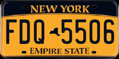 NY license plate FDQ5506
