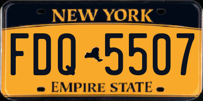 NY license plate FDQ5507