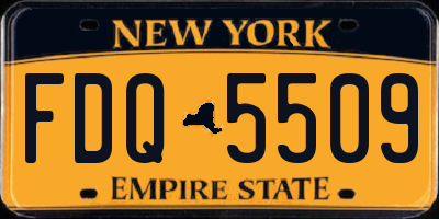 NY license plate FDQ5509