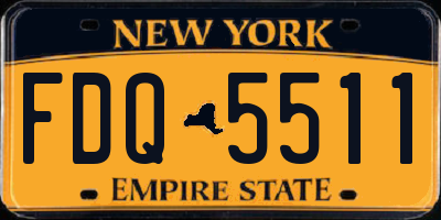 NY license plate FDQ5511