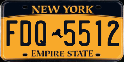 NY license plate FDQ5512