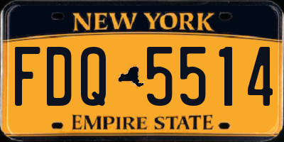 NY license plate FDQ5514