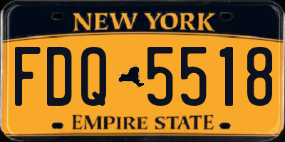 NY license plate FDQ5518