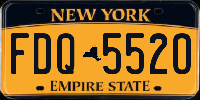 NY license plate FDQ5520