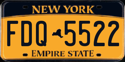 NY license plate FDQ5522