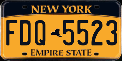 NY license plate FDQ5523