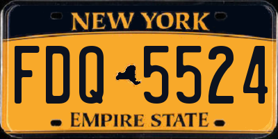 NY license plate FDQ5524