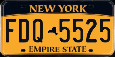 NY license plate FDQ5525