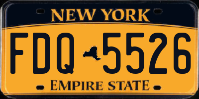 NY license plate FDQ5526