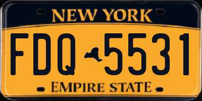 NY license plate FDQ5531