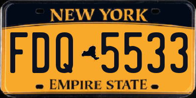 NY license plate FDQ5533