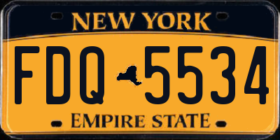 NY license plate FDQ5534