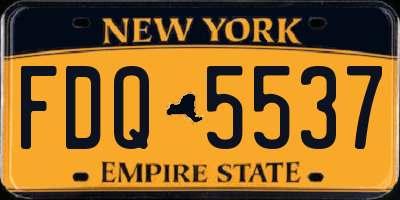 NY license plate FDQ5537