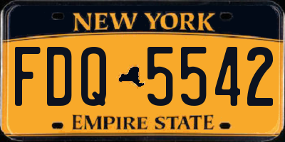 NY license plate FDQ5542
