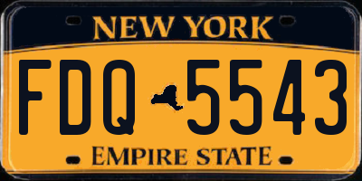 NY license plate FDQ5543