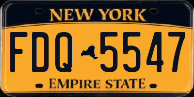 NY license plate FDQ5547