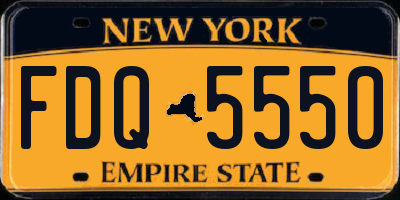 NY license plate FDQ5550