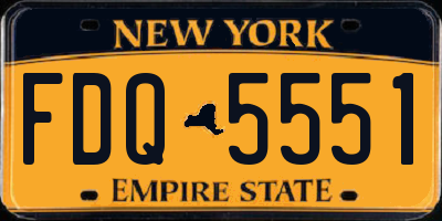 NY license plate FDQ5551