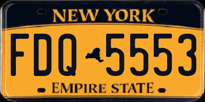 NY license plate FDQ5553