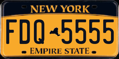 NY license plate FDQ5555