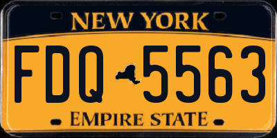 NY license plate FDQ5563