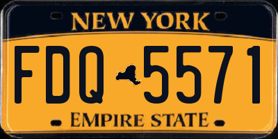 NY license plate FDQ5571