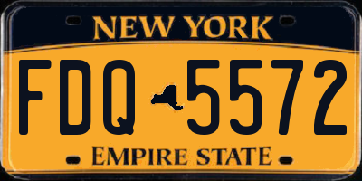 NY license plate FDQ5572