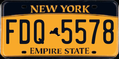 NY license plate FDQ5578
