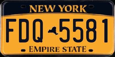 NY license plate FDQ5581