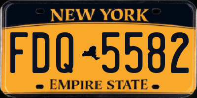 NY license plate FDQ5582