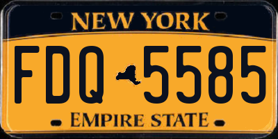NY license plate FDQ5585