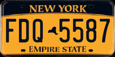 NY license plate FDQ5587
