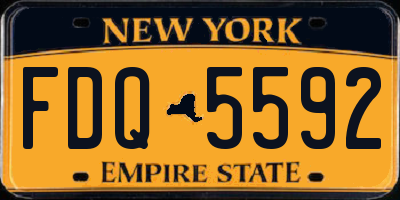 NY license plate FDQ5592