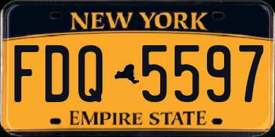 NY license plate FDQ5597