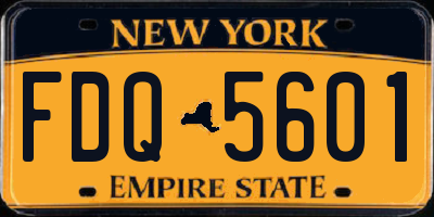 NY license plate FDQ5601