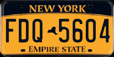 NY license plate FDQ5604