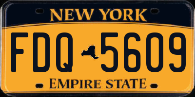 NY license plate FDQ5609