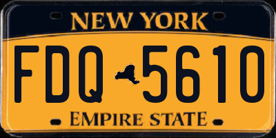 NY license plate FDQ5610