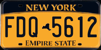 NY license plate FDQ5612