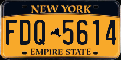 NY license plate FDQ5614
