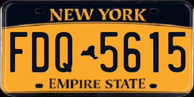 NY license plate FDQ5615
