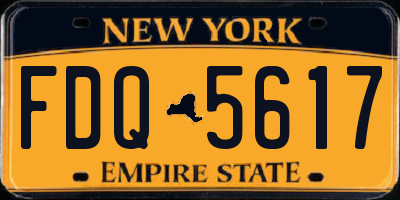 NY license plate FDQ5617