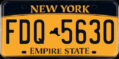 NY license plate FDQ5630