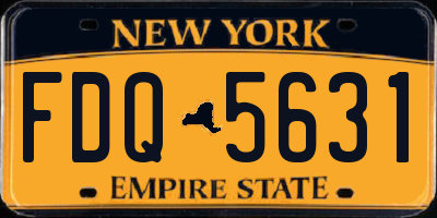 NY license plate FDQ5631