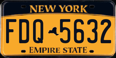 NY license plate FDQ5632