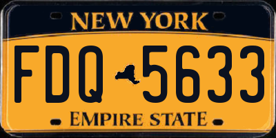 NY license plate FDQ5633