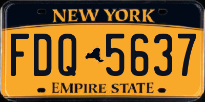 NY license plate FDQ5637