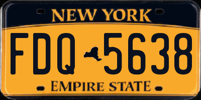 NY license plate FDQ5638
