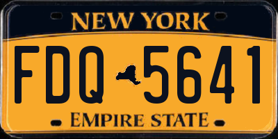 NY license plate FDQ5641