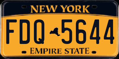 NY license plate FDQ5644
